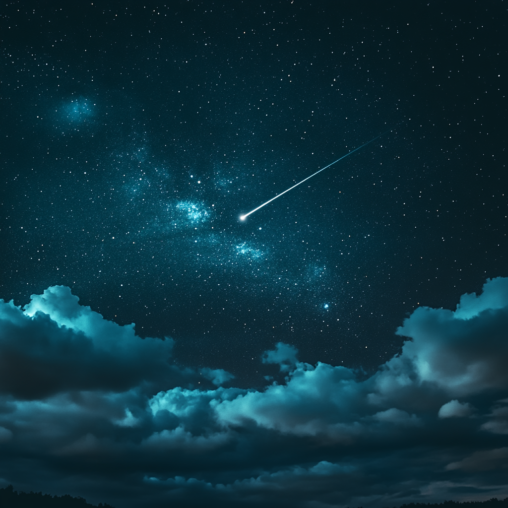 a comet shooting through the sky